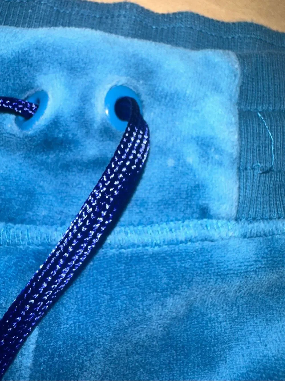 Nike Sportswear Size M Velour Wide Leg Track Pants Blue Y2K Lounge Athleisure